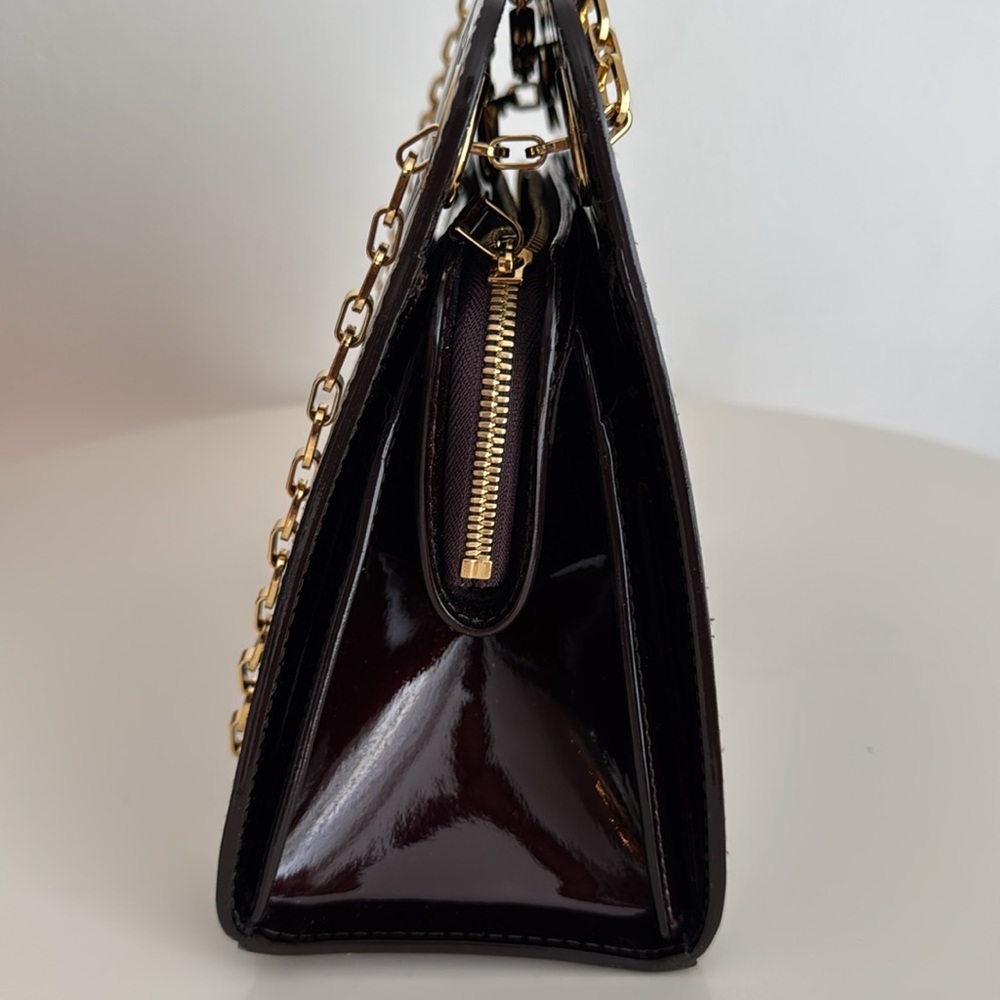 Louis Vuitton *LIKE NEW* Vernis Leather Amarante MM Virginia Bag with Gold Chain - Picture 7 of 16
